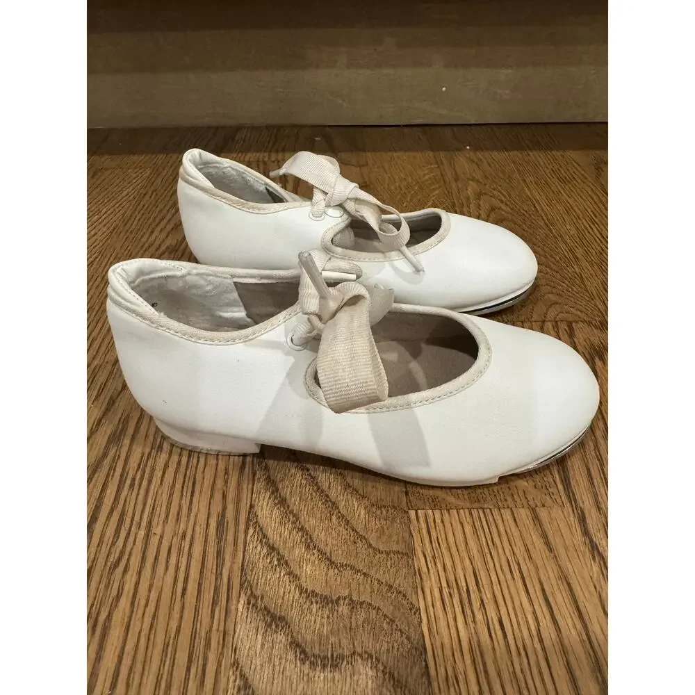 Capezio Jr Tyette White Synthetic Tap Shoes Toddler Girls Sz 11 Dance Activewear